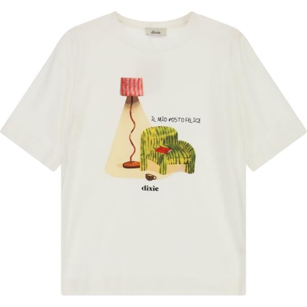 t-shirt Dixie bianco con stampe