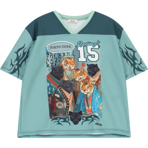 T-shirt da donna in verde chiaro con stampe a maniche corte Dixie