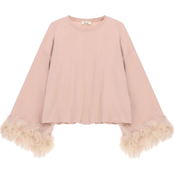 Top da donna in rosa chiaro a maniche lunghe Dixie Dixie