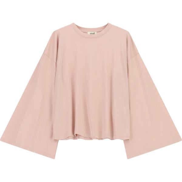 Top da donna forma svasata in rosa chiaro girocollo a maniche lunghe Dixie Dixie
