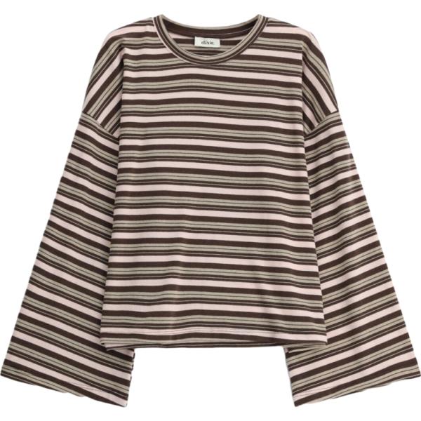 t-shirt Dixie marrone a righe