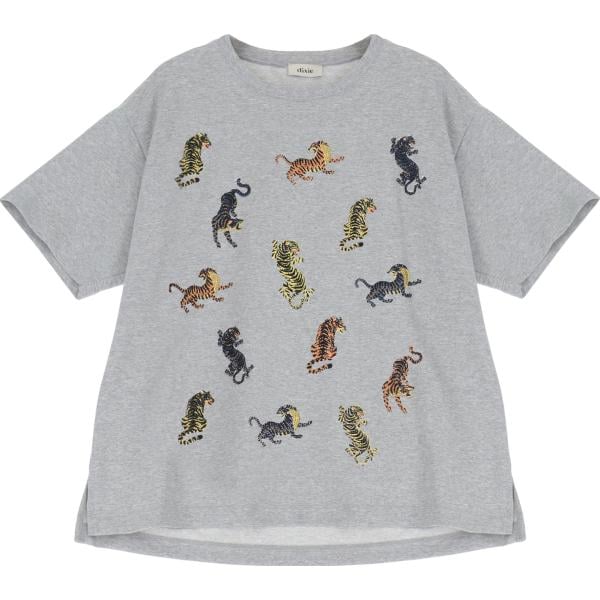 t-shirt Dixie grigio con stampe