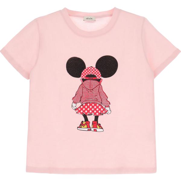 t-shirt Dixie rosa con stampe