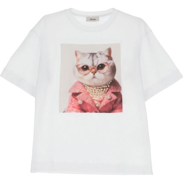 t-shirt Dixie bianco con stampe