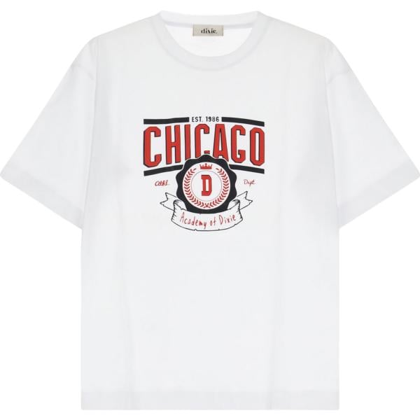 t-shirt Dixie bianco con stampe