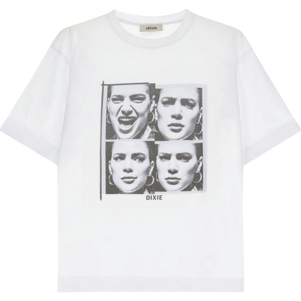 t-shirt Dixie bianco con stampe