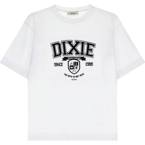t-shirt Dixie bianco con stampe