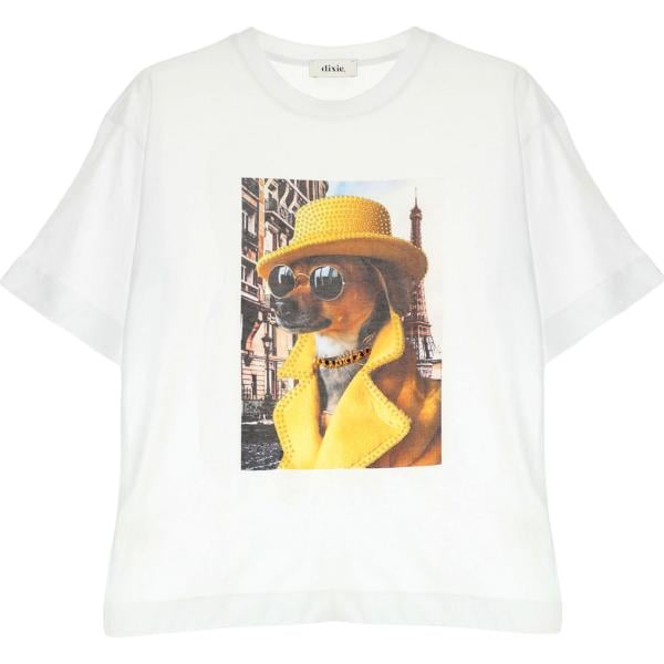 t-shirt Dixie bianco con stampe