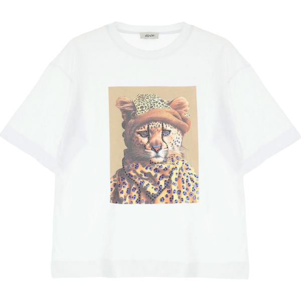 t-shirt Dixie bianco con stampe