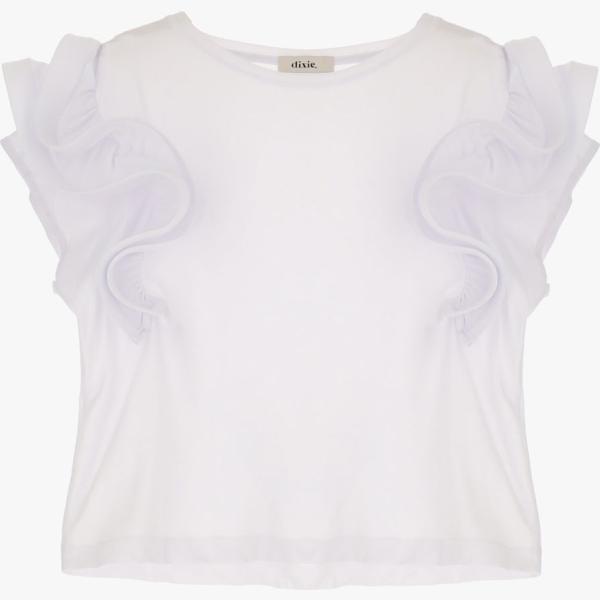 t-shirt Dixie bianco tinta unita