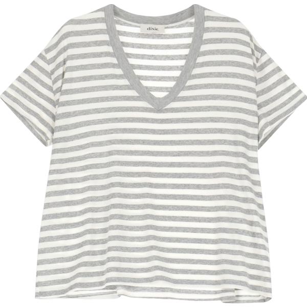 t-shirt Dixie bianco a righe