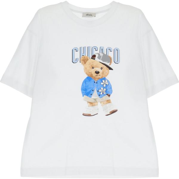 t-shirt Dixie bianco con stampe