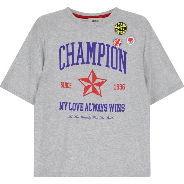 t-shirt Dixie grigio con stampe