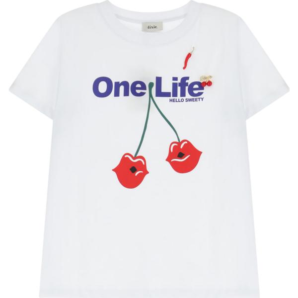 t-shirt Dixie bianco con stampe