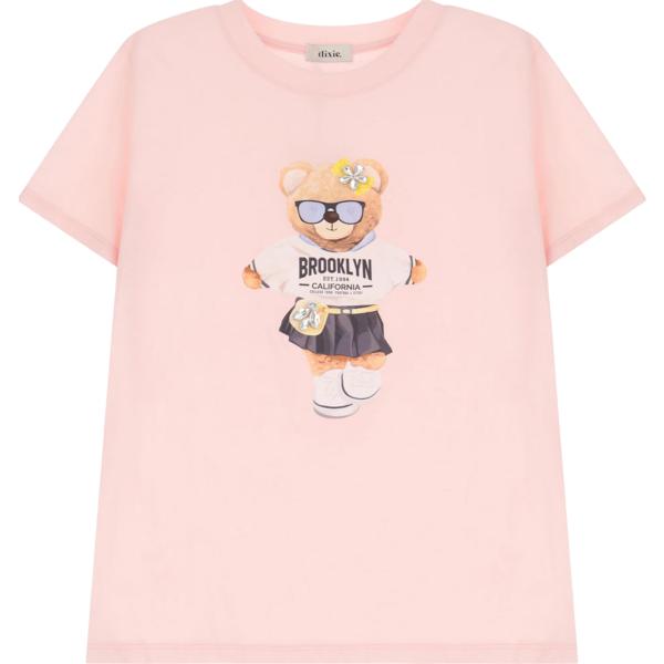 t-shirt Dixie rosa con stampe