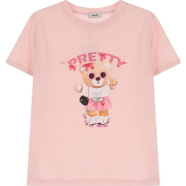 t-shirt Dixie rosa con stampe