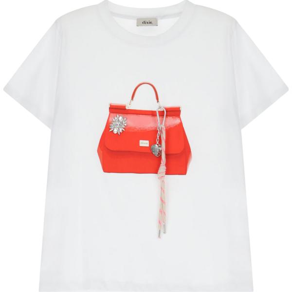 t-shirt Dixie bianco con stampe