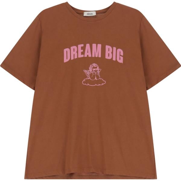 t-shirt Dixie marrone con stampe