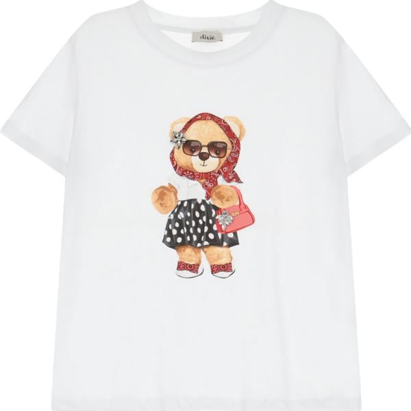 t-shirt Dixie bianco con stampe