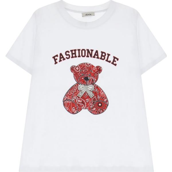 t-shirt Dixie bianco con stampe