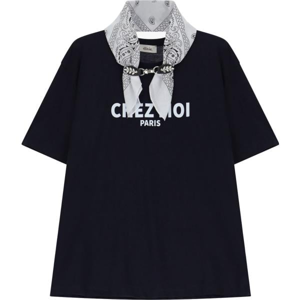 t-shirt Dixie blu con stampe