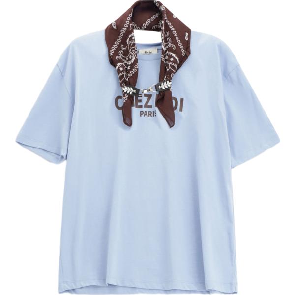 t-shirt Dixie blu con stampe