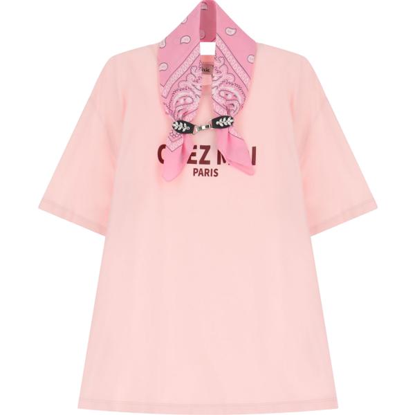 t-shirt Dixie rosa con stampe