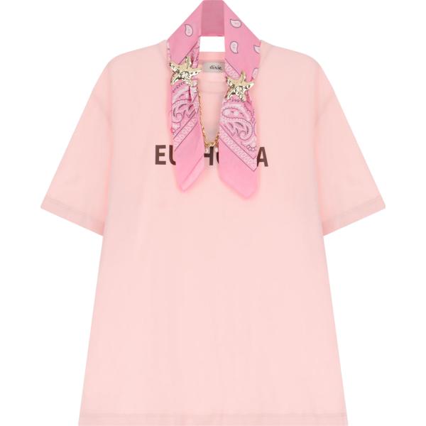 t-shirt Dixie rosa con stampe