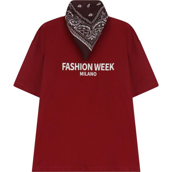 t-shirt Dixie rosso con stampe