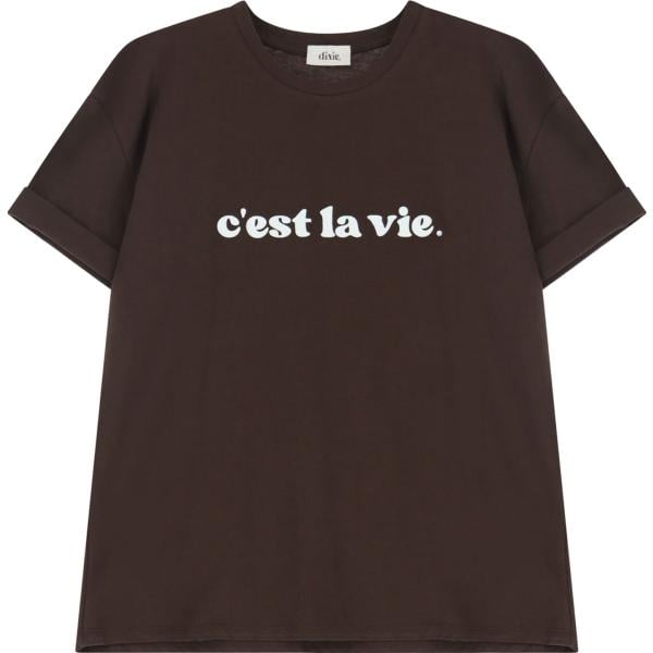 t-shirt Dixie marrone con stampe