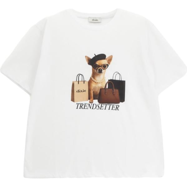 t-shirt Dixie bianco con stampe