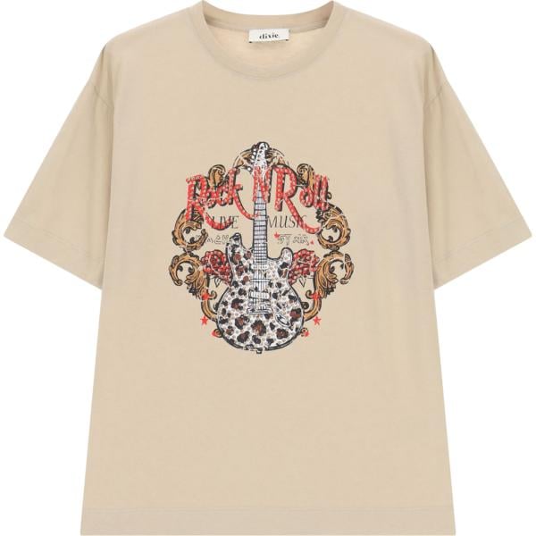 t-shirt Dixie marrone con stampe