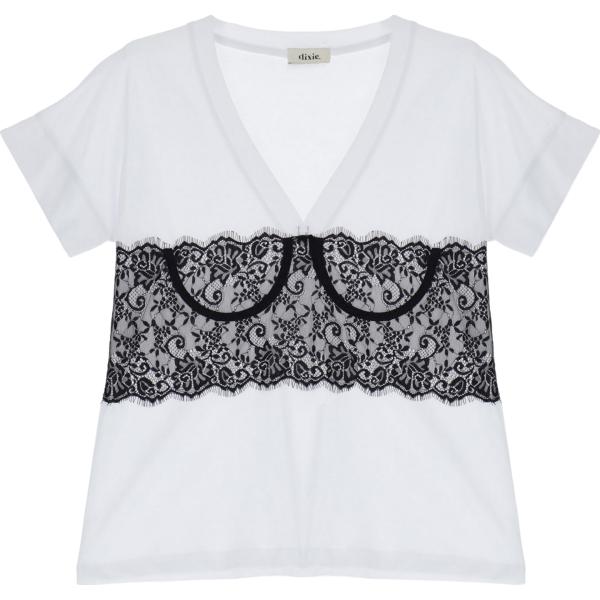 t-shirt Dixie bianco tinta unita