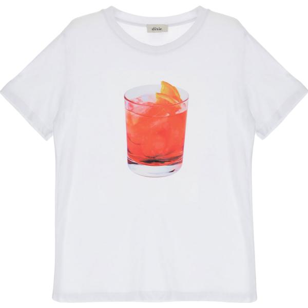 t-shirt Dixie bianco con stampe