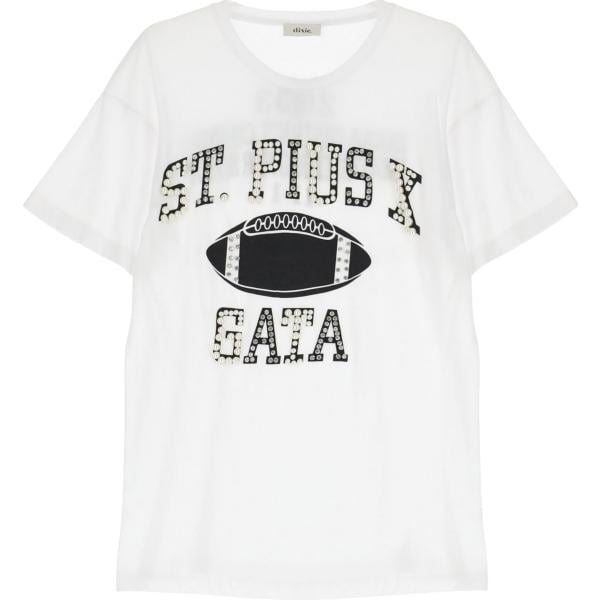 t-shirt sportive Dixie bianco con stampe