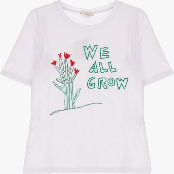 t-shirt Dixie bianco a fiori