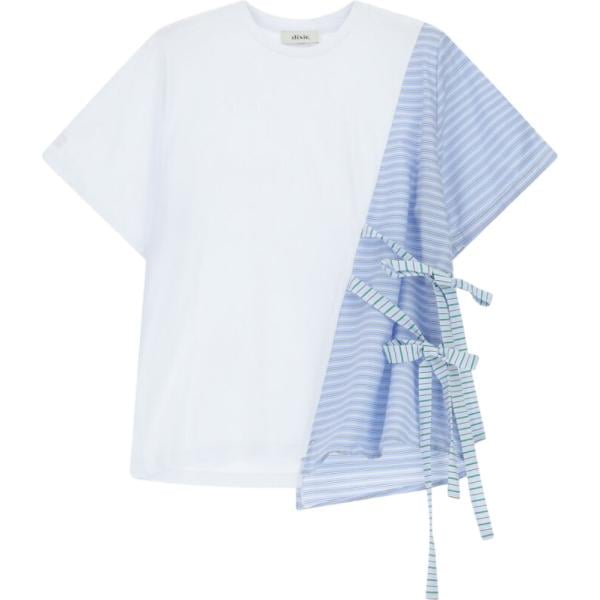 t-shirt Dixie bianco a righe