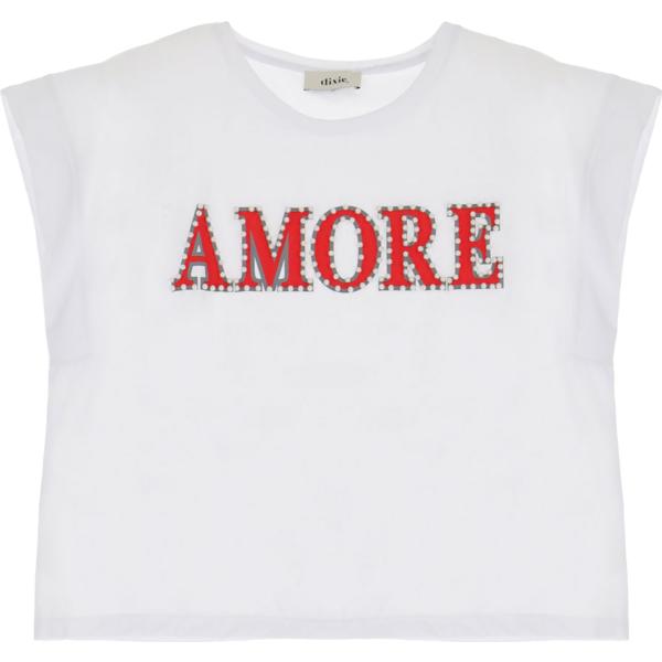 t-shirt Dixie bianco con stampe