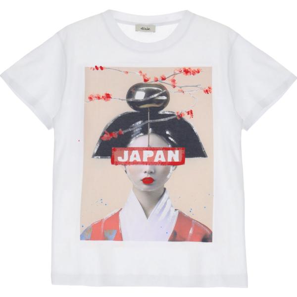 t-shirt Dixie bianco con stampe