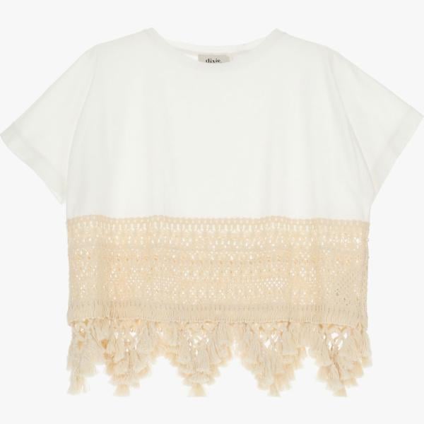t-shirt Dixie bianco tinta unita