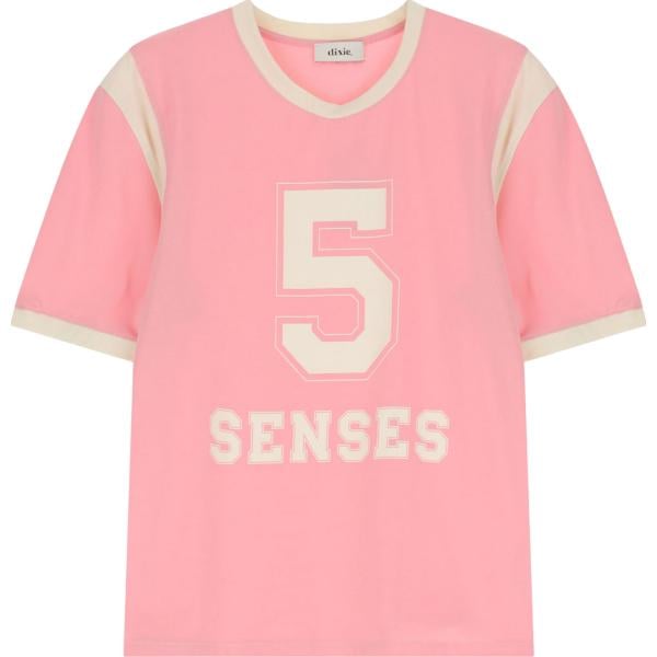 t-shirt Dixie rosa con stampe