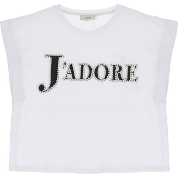 t-shirt Dixie bianco con stampe