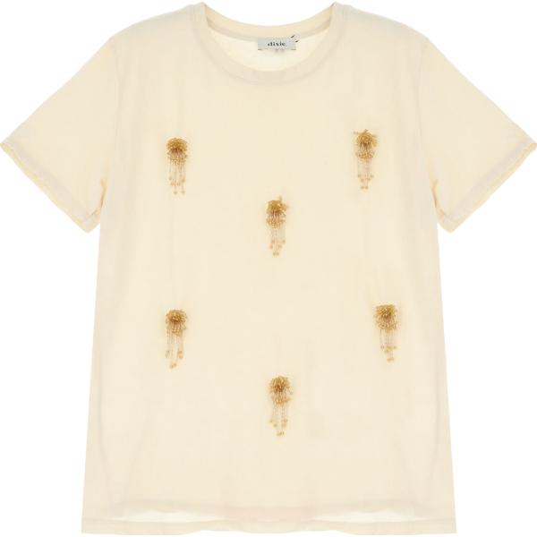 t-shirt Dixie bianco a fiori