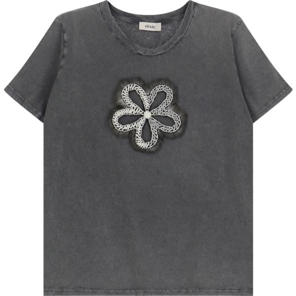t-shirt Dixie grigio a fiori