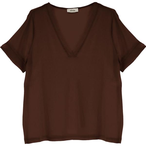 t-shirt Dixie marrone tinta unita