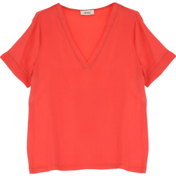 t-shirt Dixie rosso tinta unita