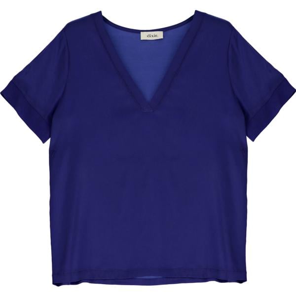 t-shirt Dixie blu tinta unita