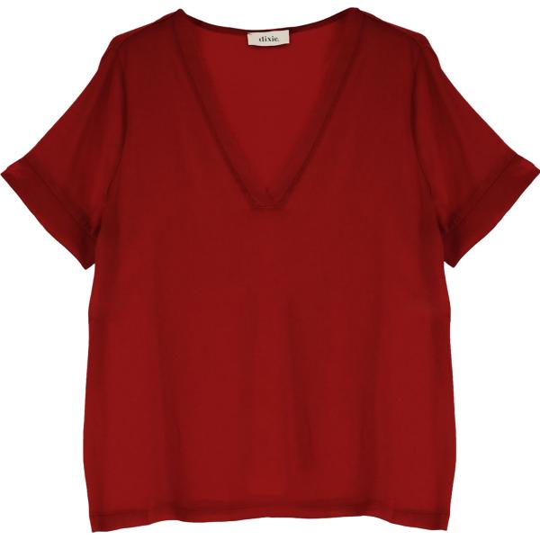 t-shirt Dixie rosso tinta unita