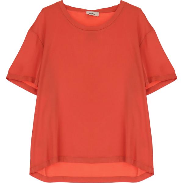 t-shirt Dixie rosso tinta unita