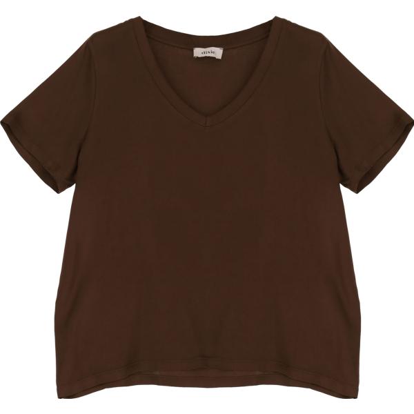 t-shirt Dixie marrone tinta unita